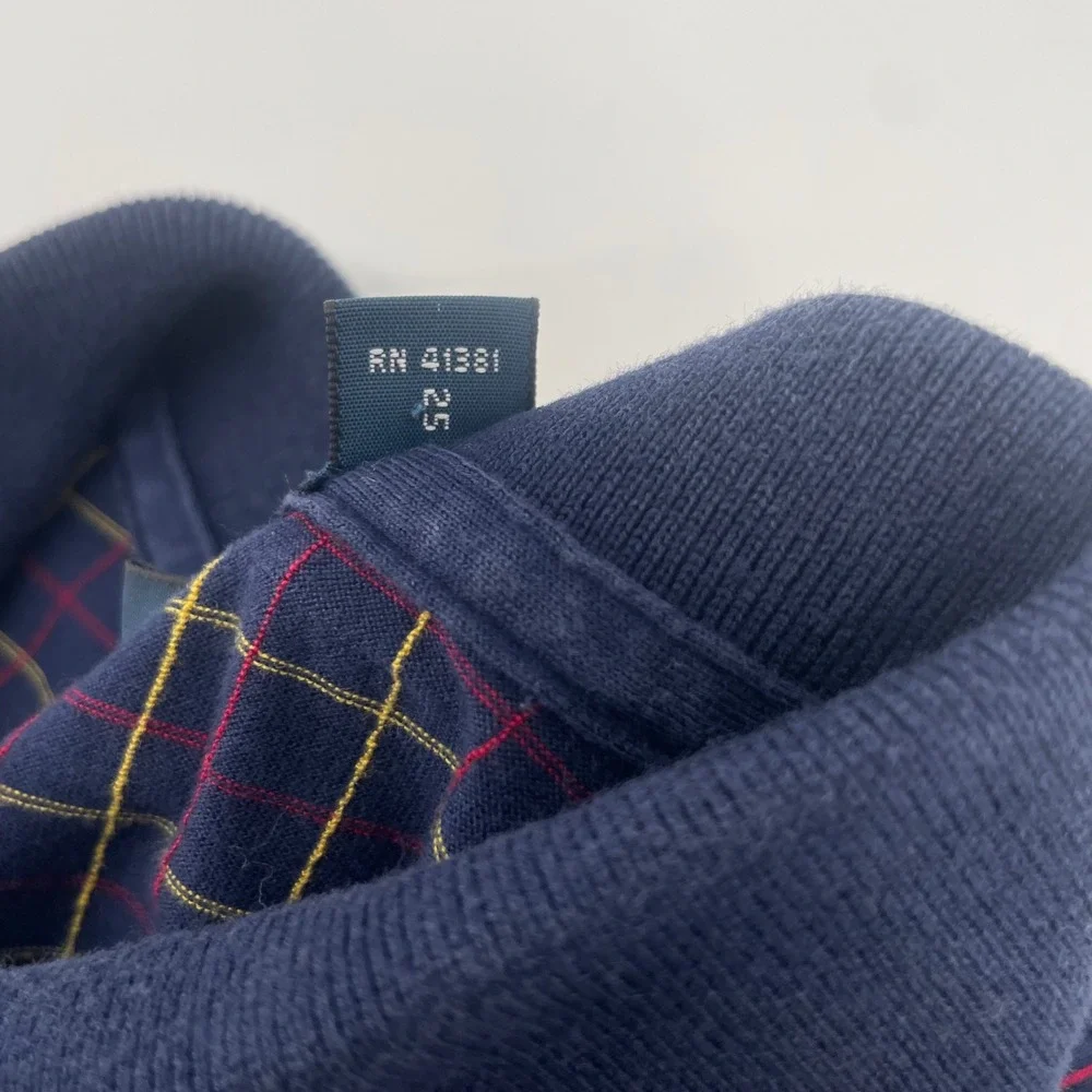 Polo Ralph Lauren VTG Polo Shirt Mens L Blue Plaid‎ Windowpane Check Cotton Logo